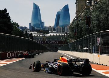 Sergio Pérez durante la sesión de clasifiación al esprint del GP de Azerbaiyán.