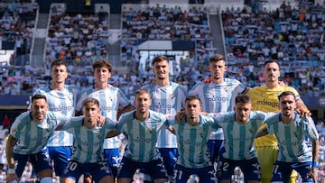 Once del Málaga ante el Andorra.