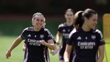Soccer Football - Women's Champions League - Final - Arsenal Training - Arsenal Training Centre, London Colney, Britain - May 23, 2025 Arsenal's Mariona Caldentey during training Action Images via Reuters/John Sibley