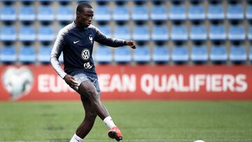 France's defender Ferland Mendy plays the ball as he takes part in a training session at the National stadium in Andorra La Vella, on June 10, 2019 on the eve of the UEFA Euro 2020 qualification football match between Andorra and France. (Photo by FR