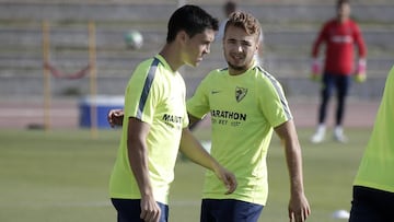Entrenamiento del Málaga CF.