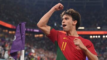 João Félix celebra su gol en el Portugal-Ghana.