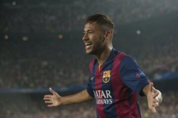 1-0. Neymar celebra el primer gol.