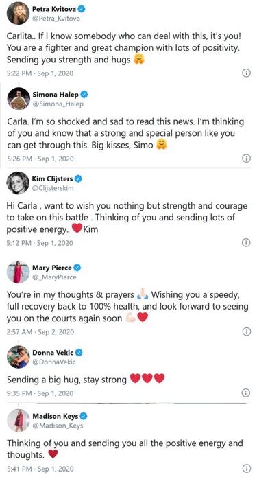 Impresionante apoyo del mundo del deporte y la sociedad a Carla: más de 6 mil mensajes