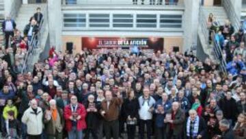 Imagen del homenaje del C.D. Leganés a sus socios en Butarque.