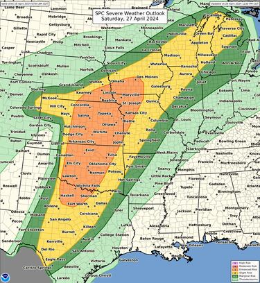 Estas son las ciudades en mayor riesgo por las fuertes tormentas de los próximos días en USA