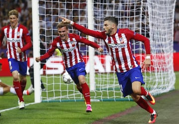 Carrasco celebra el 1-1.