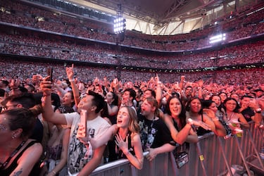 Lleno completo en el Estadio Santiago Bernabéu.