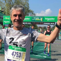 Fiz pulveriza en París el récord de España de maratón M55