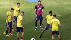 Jugadores de la Selecci&oacute;n Colombia durante un entrenamiento en la Copa Am&eacute;rica.