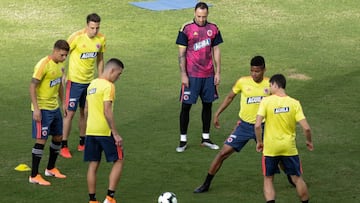 Jugadores de la Selecci&oacute;n Colombia durante un entrenamiento en la Copa Am&eacute;rica.