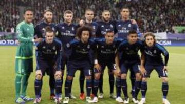 Formación del Real Madrid ante el Wolfsburgo.