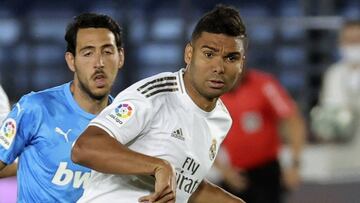 Casemiro, jugador del Real Madrid, en el partido de la 29&ordf; jornada de LaLiga Santander contra el Valencia, jugado en el Alfredo Di St&eacute;fano.