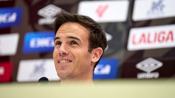 Iñigo Pérez, en la previa del Bernabéu.