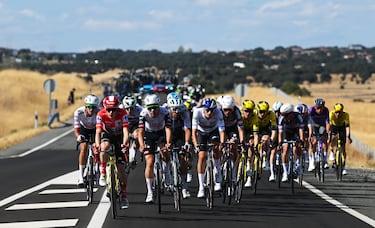 Joao Almeida al frente del pelotón.