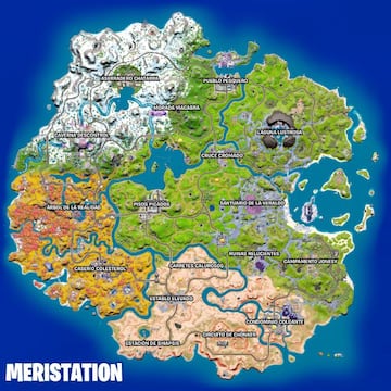 Nuevo mapa de la isla tras el parche 22.10 de Fortnite