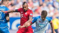 Vidal disputa el bal&oacute;n en la fecha pasada ante Hoffenheim.