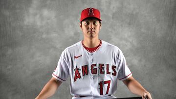 TEMPE, ARIZONA - MARCH 16: Shohei Ohtani #17 of the Los Angeles Angels poses during Photo Day at Tempe Diablo Stadium on March 16, 2022 in Tempe, Arizona.   Chris Bernacchi/Getty Images/AFP
== FOR NEWSPAPERS, INTERNET, TELCOS & TELEVISION USE ONLY ==