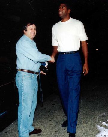 Vidal y Magic Johnson, en 1991.