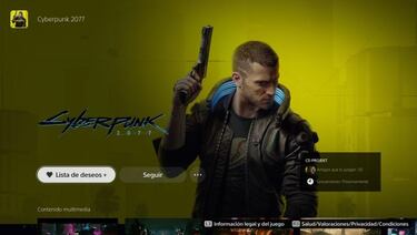 Cyberpunk 2077 reaparece en PS Store con fecha "próximamente"