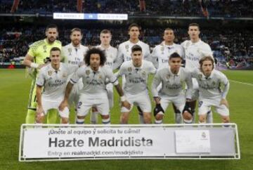 El once inicial del Real Madrid.