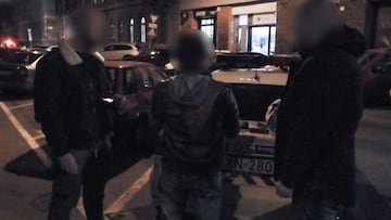 Momento en el que el pasado 16 de enero la policía húngara detiene en Budapest a Rui Pinto, el hacker portugués que filtró los documentos de Football Leaks.