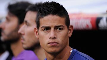 James Rodríguez, durante un partido del Real Madrid.