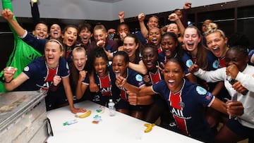 Jugadoras del PSG tas ganar al Lyon.