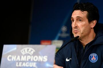 Comparecencia ante la prensa de Marquinhos y Emery.