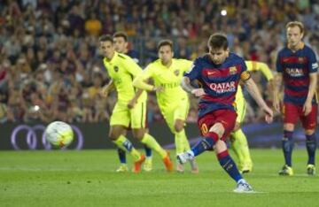 El argentino es el segundo jugador en activo con más penaltis marcados. 13 temporadas en Primera con el Barcelona. Máximo goleador de LaLiga con 332 tantos.