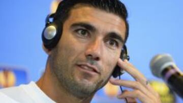 José Antonio Reyes durante la rueda de prensa ofrecida en el Estadio Nacional de Varsovia