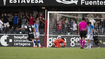gol 1-0, de Ortuño, FC Cartagena v Real Sociedad B, 2 division, Liga SmartBank, Jornada 04, Estadio Cartagonova, Cartagena, 04/09/2021,