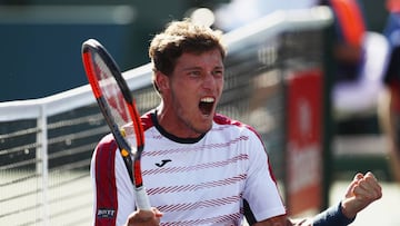 Pablo Carreño celebra su pase a las semifinales de Indian Wells.