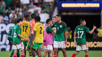  Diego lainez, Luis Romo, Orbelin Pineda of Mexico during the game Jamaica vs Mexico (Mexican National team), corresponding to Semifinals of the CONCACAF Gold Cup 2023, at Allegiant Stadium, on July 12, 2023.

<br><br>

Diego lainez, Luis Romo, Orbelin Pineda de Mexico durante el partido Jamaica vs Mexico (Seleccion Nacional Mexicana), correspondiente a Semifinales de la Copa Oro de la CONCACAF 2023, en el Allegiant Stadium, el 12 de Julio de 2023.