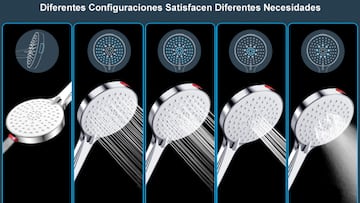 Una alcachofa para ducha de alta presión con cinco modos de chorro y que puedes encontrar en Amazon.