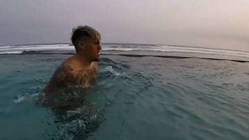 Nico Castillo comparte su rehabilitación física en playa