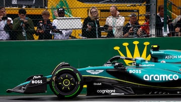 Aston Martin's Spanish driver Fernando Alonso takes part in the qualifying session ahead of the Formula One Belgian Grand Prix at the Spa-Francorchamps Circuit in Spa on July 27, 2024. (Photo by SIMON WOHLFAHRT / AFP)