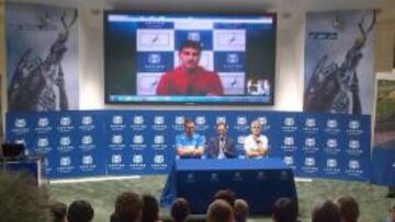 Casillas, ayer en la vídeoconferencia.