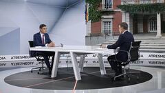 Feijóo y Sánchez en el debate de Antena 3.