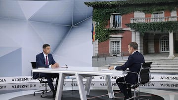 Feijóo y Sánchez en el debate de Antena 3.