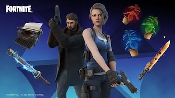 Arte oficial de los estilos alternativos de Chris Redfield y Jill Valentine en Fortnite