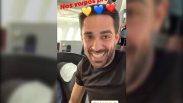 Alberto Contador inicia su viaje a Colombia