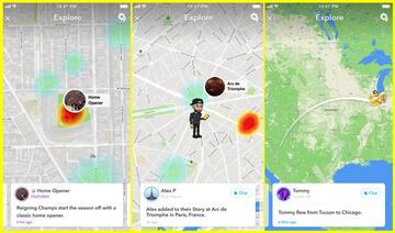 La nueva función Explora dentro de Mapa de Snaps de Snapchat