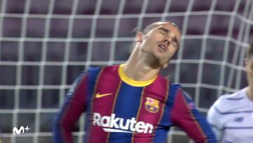 Su reacción lo dice todo: el fallo de Griezmann que ha dado que hablar en redes...