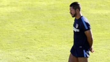 Simeone, en el entrenamiento.