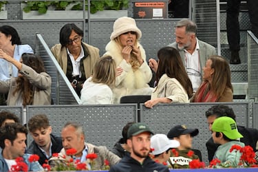 Cayetana Guillén Cuervo durante el partido que los tenistas Andréi Rublevv y Carlos Alcaraz disputaron en el Mutua Madrid Open.