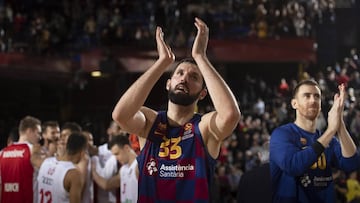 Mirotic y Claver agradecen al Palau Blaugrana el apoyo.