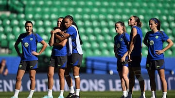 Entrenamiento del Barcelona en el José Alvalade de Lisboa.