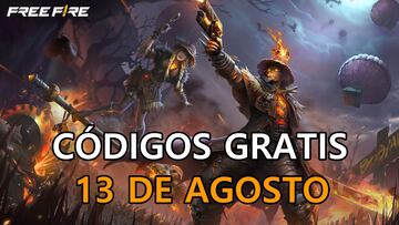 free fire codigos gratis 13 agosto