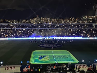 Final de ida de la Copa BetPlay entre Millonarios y Atlético Nacional en El Campín.